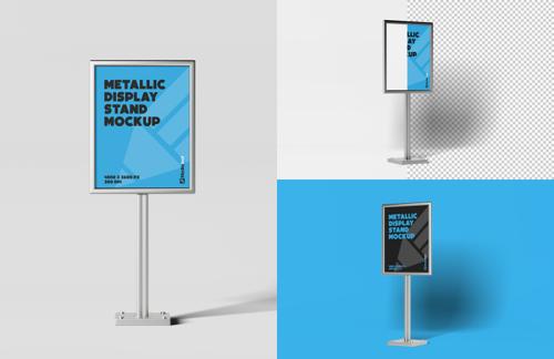 Metallic Display Stand Mockup