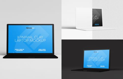 Minimal Clay Laptop Mockup