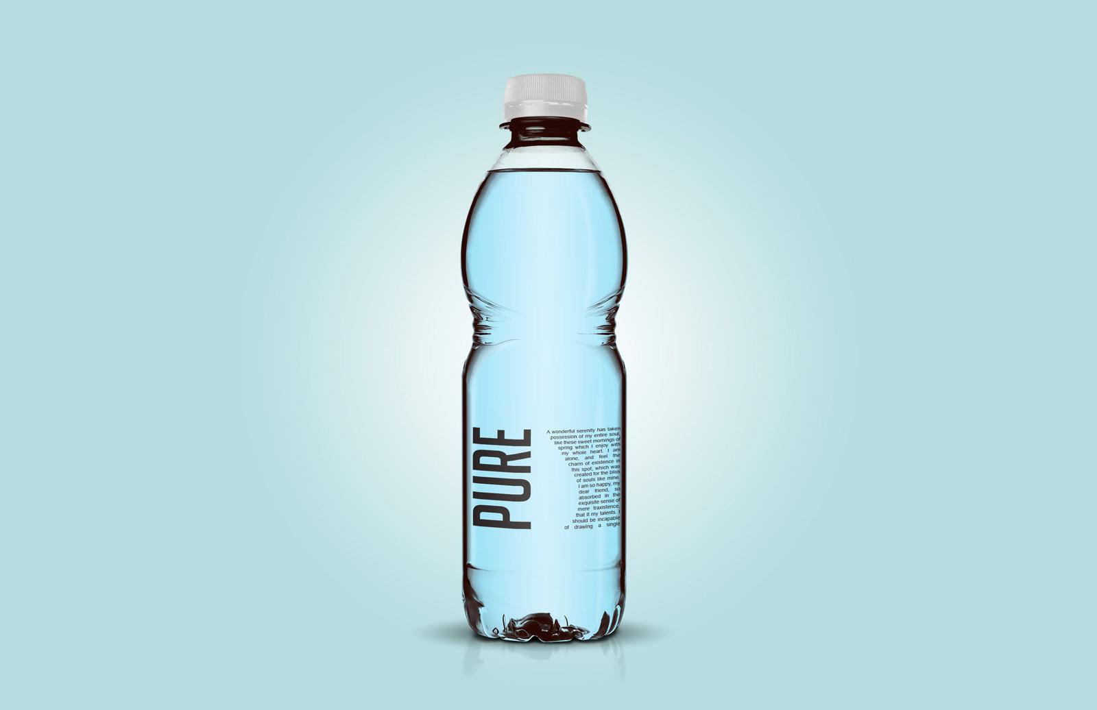 Large Clear Plastic Bottle Mockup