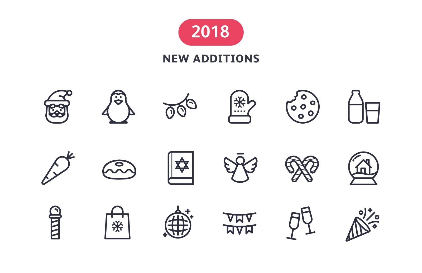 Large Free Holidays Icon Set (Line & Color)