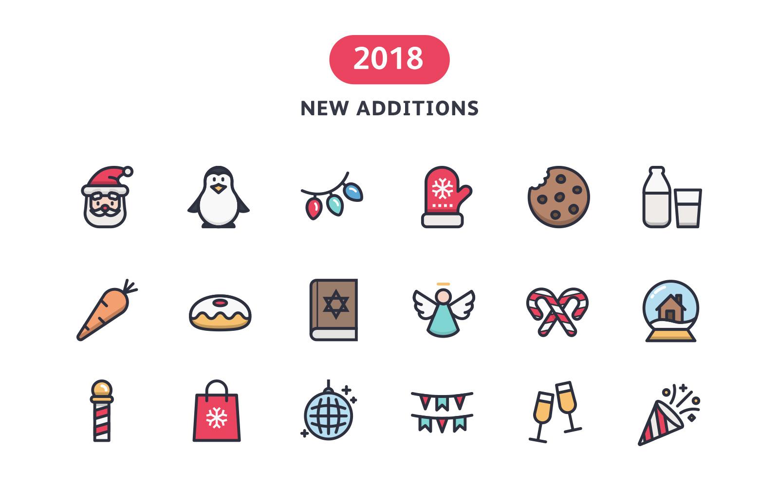 Large Free Holidays Icon Set (Line & Color)