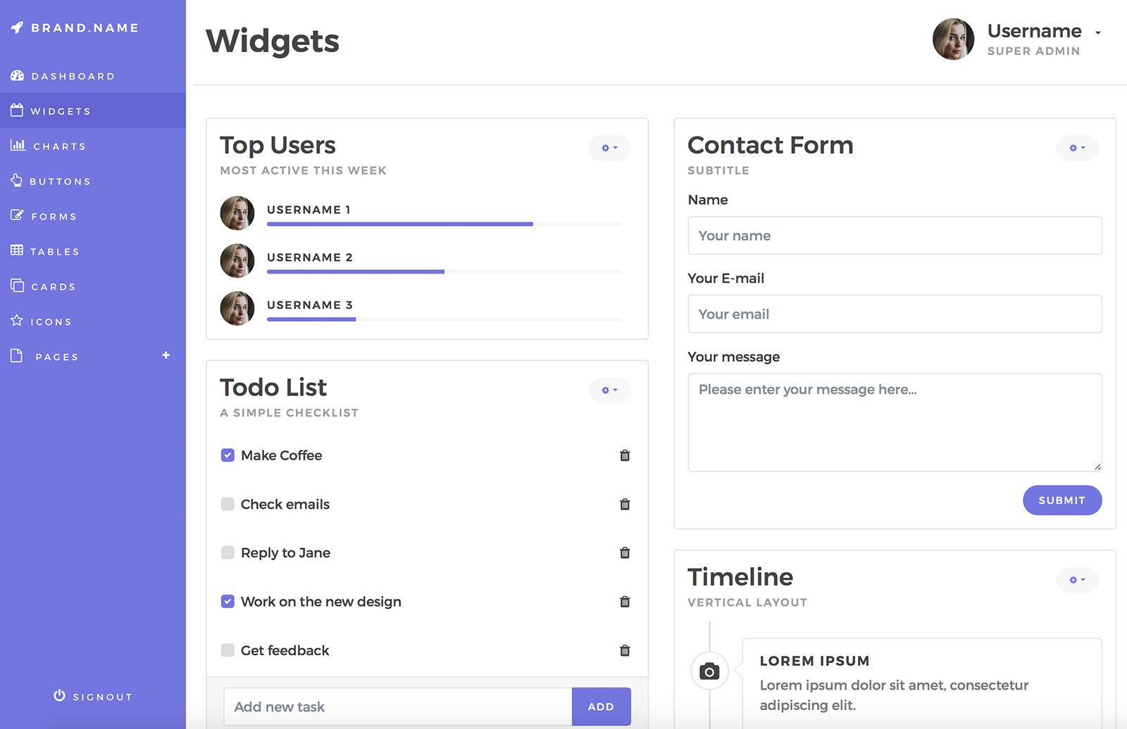 Large Bootstrap 4 Admin Dashboard Template