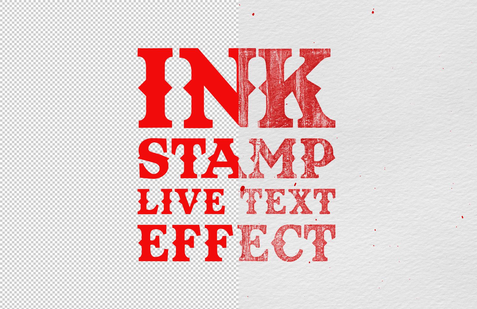 Large Photoshop Ink Stamp Live Text Effect