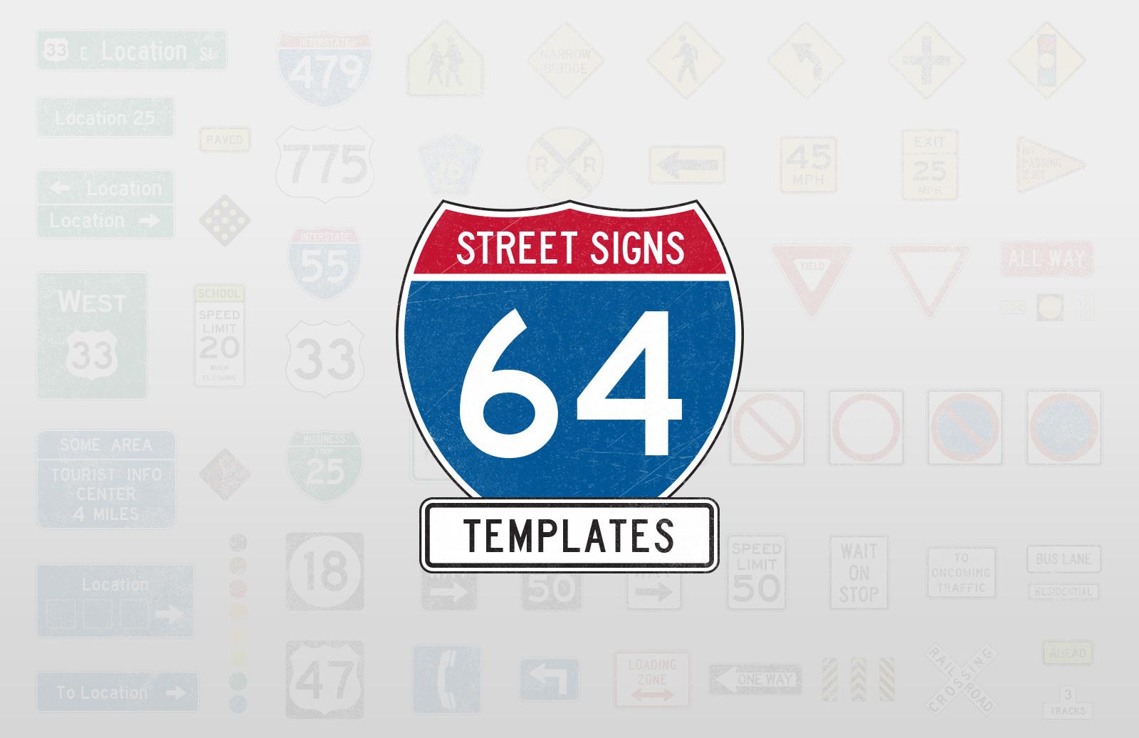 Large Street Signs Templates