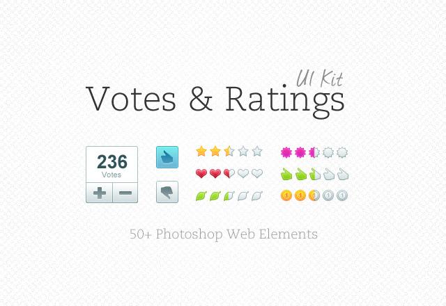 Large Votes & Ratings UI Kit