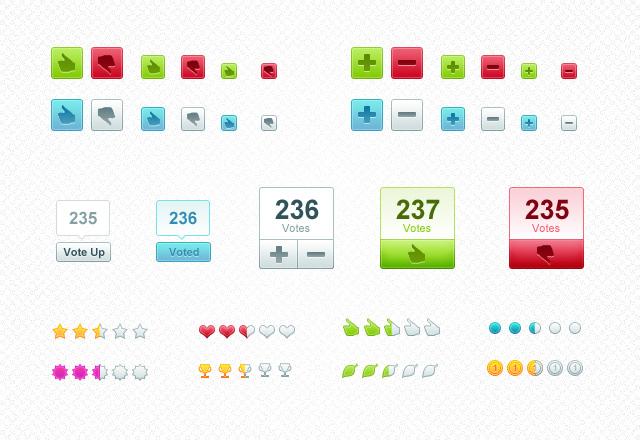 Large Votes & Ratings UI Kit
