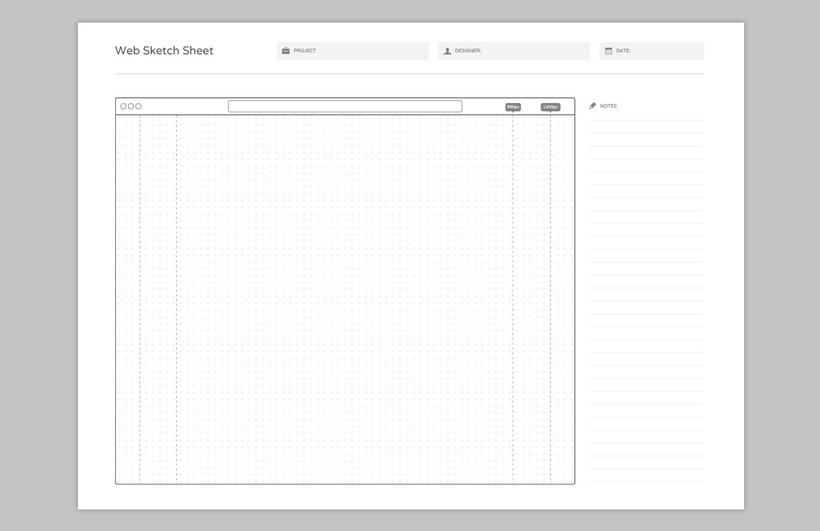 Large Wireframe Sketch Sheets (Apple Watch)
