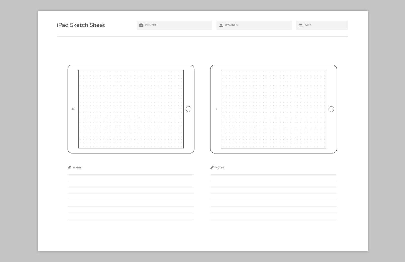 Large Wireframe Sketch Sheets (Apple Watch)