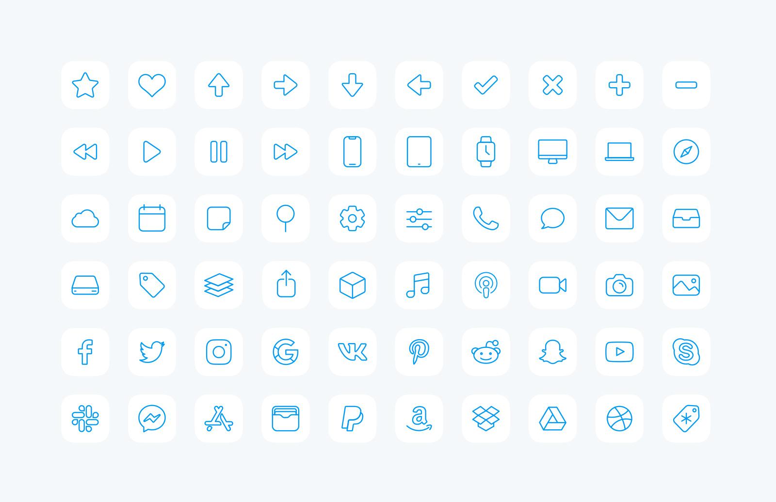 Large iOS 14 Minimal iPhone Icons