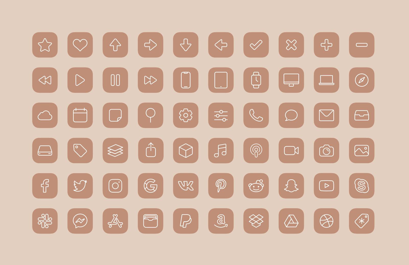 Large iOS 14 Minimal iPhone Icons
