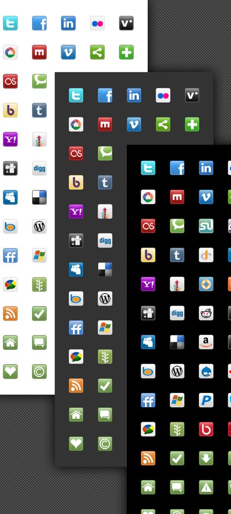 Large Social Media And Blogging Icon Set