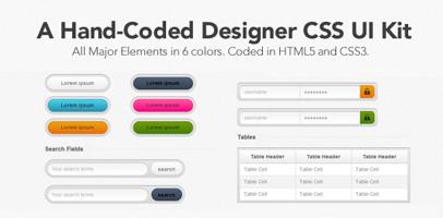A Hand-Coded Designer CSS UI Kit