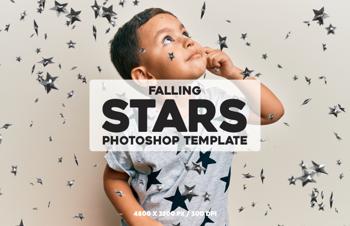 Falling Stars Photoshop Template