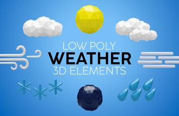 Low Poly Weather 3D Elements