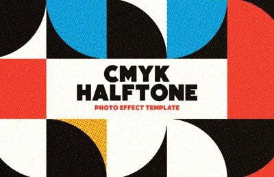 CMYK Halftone Photo Effect Template