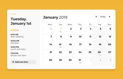Free CSS Calendar Template