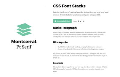 Free CSS Font Stacks