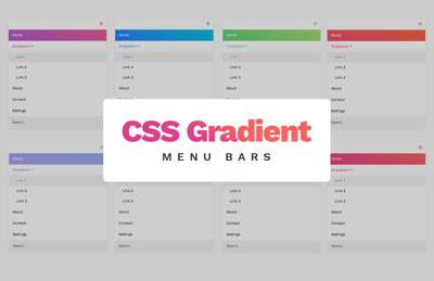 Free CSS Gradient Menu Bars