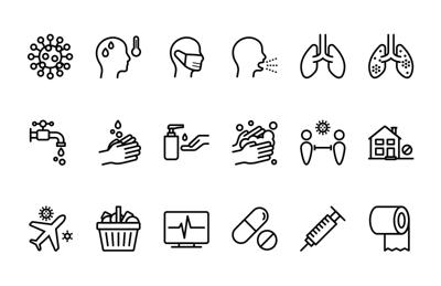 Coronavirus Vector Line Icons