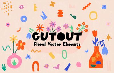 Cutout Floral Vector Elements