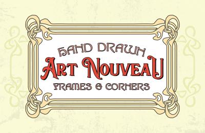 Hand Drawn Art Nouveau Frames and Corners