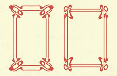 Hand Drawn Art Nouveau Frames and Corners