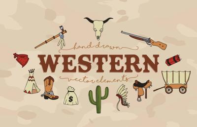 Hand Drawn Western Vector Elements