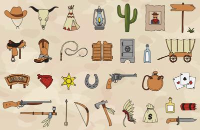 Hand Drawn Western Vector Elements