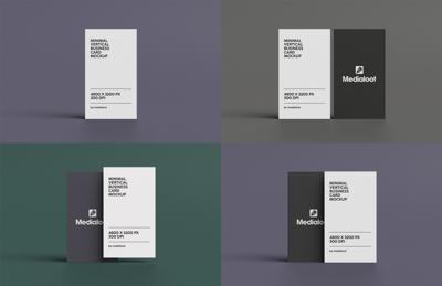 Minimal Vertical Business Card Mockup
