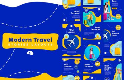 Modern Travel Stories Layouts - (AI)