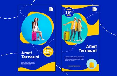 Modern Travel Stories Layouts - (AI)