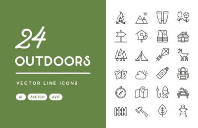 Outdoors Vector Line Icons