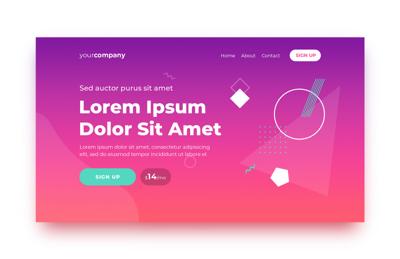 Retro Neon Web Layouts Set