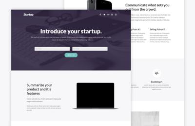 Bootstrap 4 Startup Landing Page Template