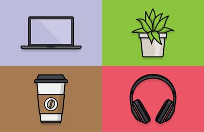 Vector Desk Item Icons