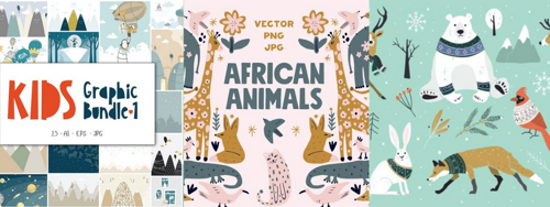 12 Whimsical Children’s Book Illustration Sets