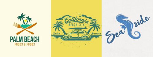 11 Beautiful Sandy Beach Logos