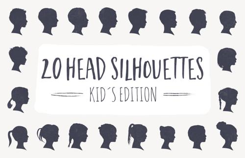 20 Head Silhouettes - Kids Edition