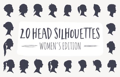 20 Head Silhouettes - Women Edition