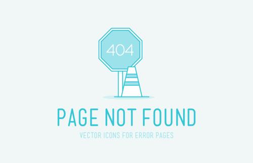 404 Error Page Vector Icons