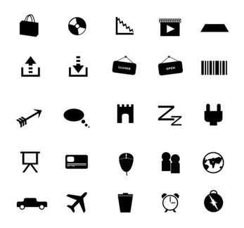Monochrome Symbols Icon Set 5