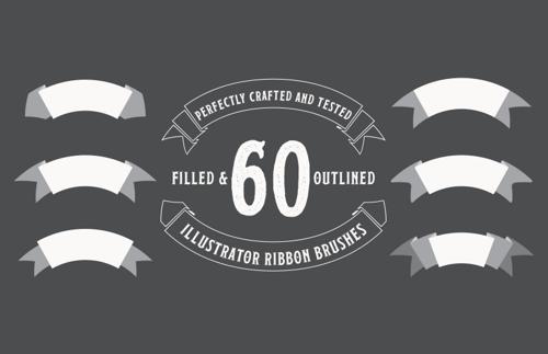 60 Illustrator Ribbon Brushes