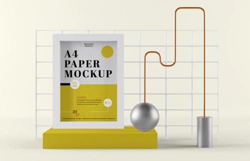 A4 Paper Composition Mockup