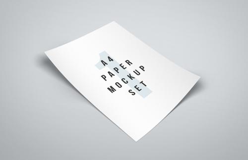 Free A4 Paper Mockup Set