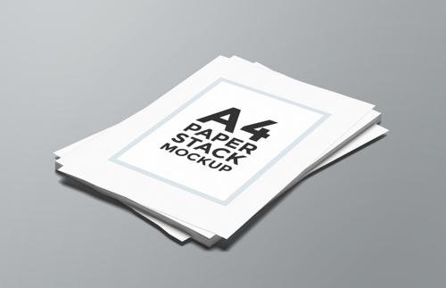 A4 Paper Stack Mockup