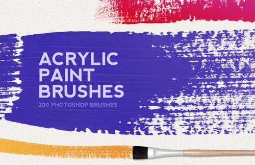 200 Acrylic Paint Photoshop Brushes