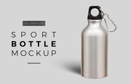 Aluminum Sport Bottle Mockup