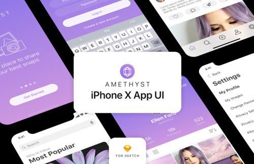 Amethyst: Free iPhone X App UI