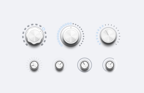 Audio UI Controls (Light & Dark)