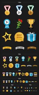 Awards & Badges Vector Icon Pack